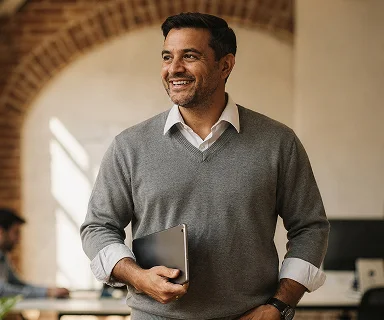 Líder de equipe em um ambiente corporativo